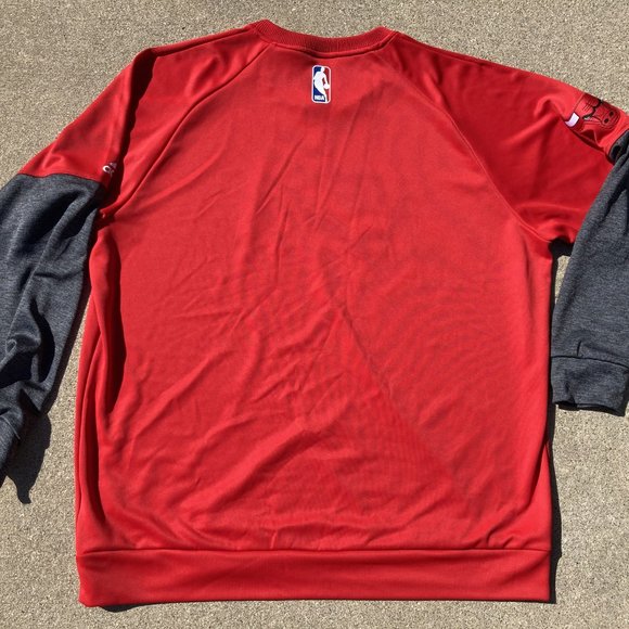 Chicago Bulls Men's 2016 X-Mas adidas Throwback Pullover Sweatshirt - Red 2XL - Picture 10 of 11